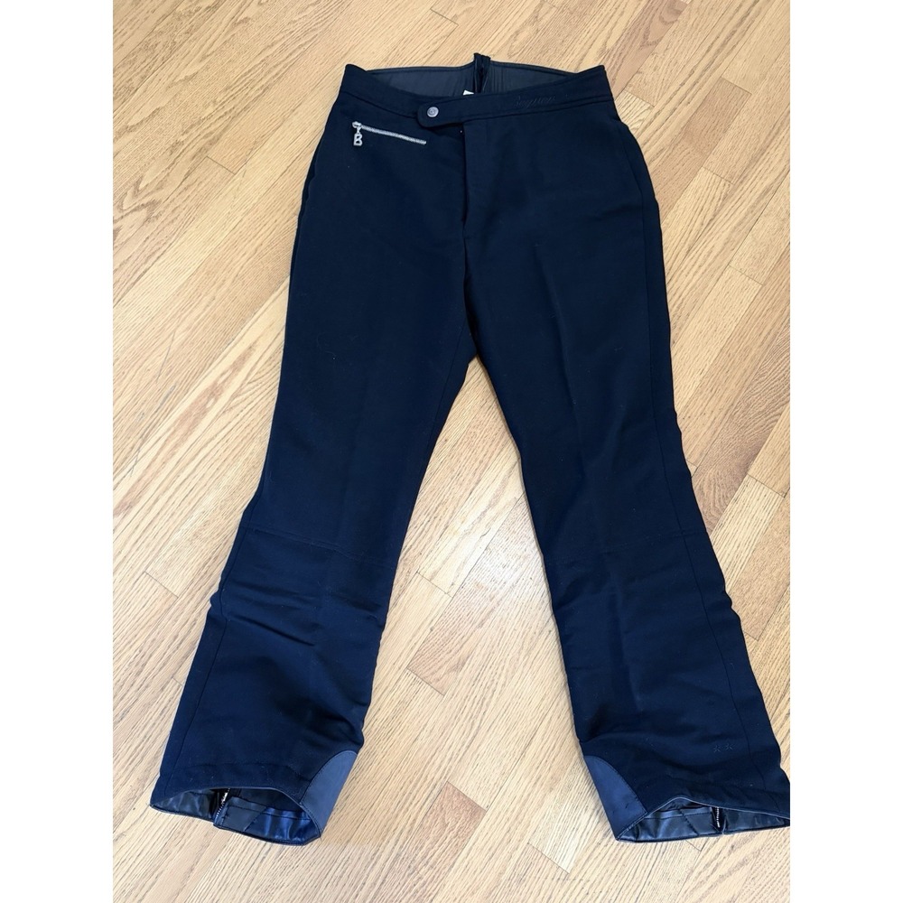Bogner Snow Pants Womens L Long‎ Black Insulated Bootcut Ski Stretch Zip Hem